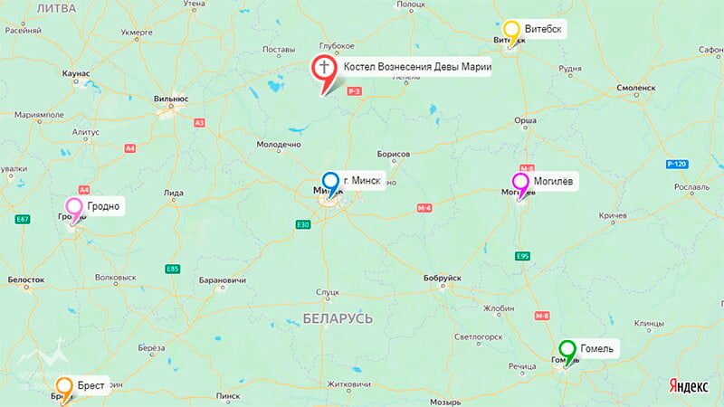 Будслав на карте Беларуси