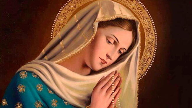 Пресвятая Богородица Дева Мария с розарием икона Пресвятая Богородица Дева Мария с розарием икона